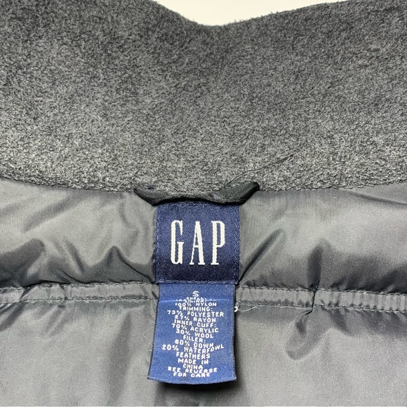 Gap Down Filled Puffer Coat Jacket Parka black  Hooded size Small Winter Nylon - Picture 8 of 12